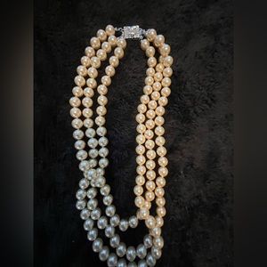 Kenneth J. Lane’s Jaqueline B. Kennedy Triple Strand Pearl Necklace